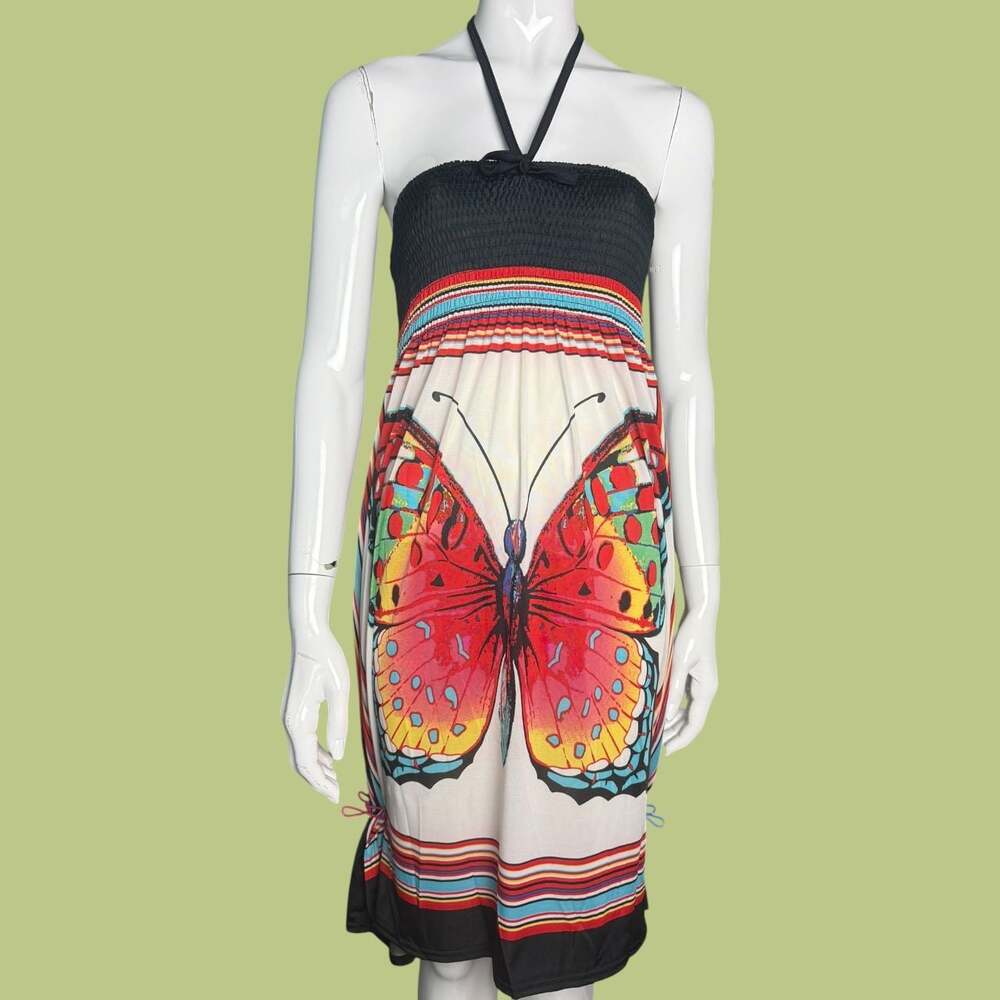 Y2K Butterfly Halter Sundress - Picture 3 of 8